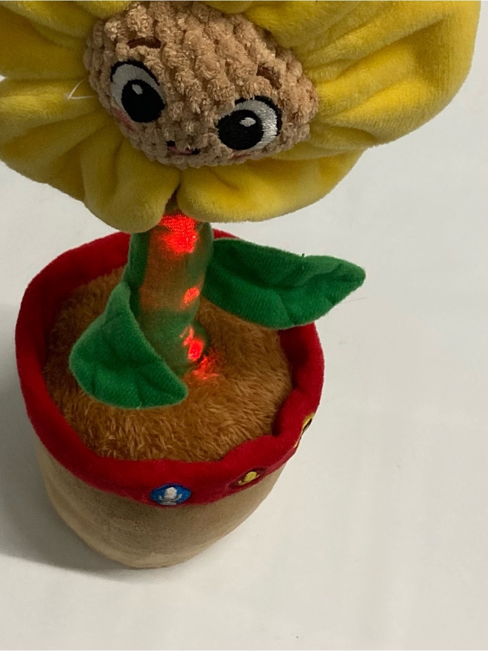 Plush Yellow Flower Toy with Light-Up Stem